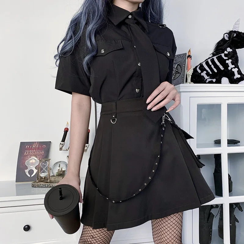 Black High Waist Black Women Sexy Patchwork Bandage Mini Skirt Female SPECIFICATIONSBrand Name: CORLVONMaterial: POLYESTERStyle: Punk StyleElasticity: Non StrechOrigin: Mainland ChinaCN: HUBEIFabric Type: TWILLWaistline: empirePattern DMEwomenstorenull