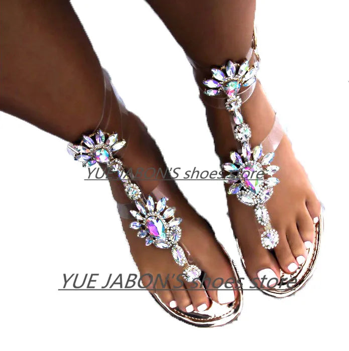 Shoes flat pearl sandals comfortable string bead beach slippers casualSPECIFICATIONSDepartment Name: ADULTBrand Name: Yue JabonModel Number: 11752Side Vamp Type: OpenBack Counter Type: Ankle StrapStyle: fashionFashion Element: String BDMEwomenstorenull