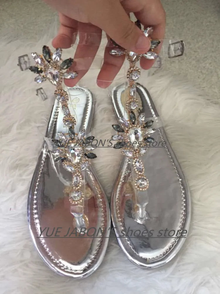 Shoes flat pearl sandals comfortable string bead beach slippers casualSPECIFICATIONSDepartment Name: ADULTBrand Name: Yue JabonModel Number: 11752Side Vamp Type: OpenBack Counter Type: Ankle StrapStyle: fashionFashion Element: String BDMEwomenstorenull