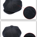 Caps- Thickened Wool tweed Octagonal Hat Dad Winter Felt New Cap