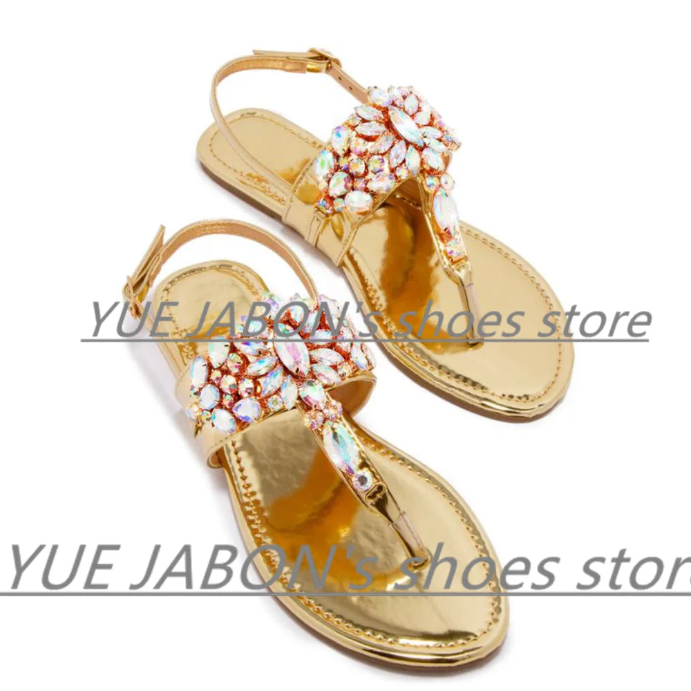 Shoes flat pearl sandals comfortable string bead beach slippers casualSPECIFICATIONSDepartment Name: ADULTBrand Name: Yue JabonModel Number: 11752Side Vamp Type: OpenBack Counter Type: Ankle StrapStyle: fashionFashion Element: String BDMEwomenstorenull