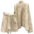 Two-Piece Set Turtleneck Sweater & Shorts for Women long sleeve