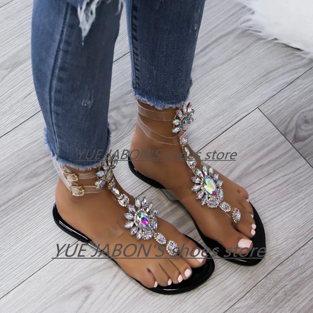 Shoes flat pearl sandals comfortable string bead beach slippers casualSPECIFICATIONSDepartment Name: ADULTBrand Name: Yue JabonModel Number: 11752Side Vamp Type: OpenBack Counter Type: Ankle StrapStyle: fashionFashion Element: String BDMEwomenstorenull