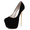 Heels- Sexy Pumps Women Fetish Shoes High Heel Stripper Flock Pumps