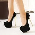 Heels- Sexy Pumps Women Fetish Shoes High Heel Stripper Flock Pumps