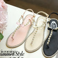 Shoes flat pearl sandals comfortable string bead beach slippers casualSPECIFICATIONSDepartment Name: ADULTBrand Name: Yue JabonModel Number: 11752Side Vamp Type: OpenBack Counter Type: Ankle StrapStyle: fashionFashion Element: String BDMEwomenstorenull