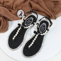 Shoes flat pearl sandals comfortable string bead beach slippers casualSPECIFICATIONSDepartment Name: ADULTBrand Name: Yue JabonModel Number: 11752Side Vamp Type: OpenBack Counter Type: Ankle StrapStyle: fashionFashion Element: String BDMEwomenstorenull