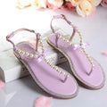 Shoes flat pearl sandals comfortable string bead beach slippers casualSPECIFICATIONSDepartment Name: ADULTBrand Name: Yue JabonModel Number: 11752Side Vamp Type: OpenBack Counter Type: Ankle StrapStyle: fashionFashion Element: String BDMEwomenstorenull