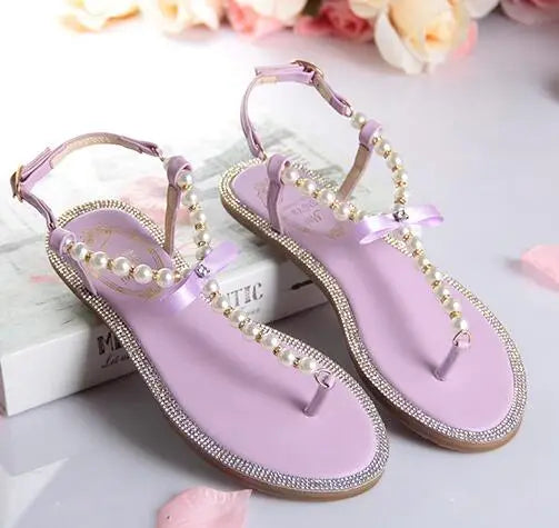 Shoes flat pearl sandals comfortable string bead beach slippers casualSPECIFICATIONSDepartment Name: ADULTBrand Name: Yue JabonModel Number: 11752Side Vamp Type: OpenBack Counter Type: Ankle StrapStyle: fashionFashion Element: String BDMEwomenstorenull