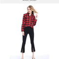 Women Plaid Shirt New Casual Flannel Cotton Lady Long Sleeve Shirt FemSPECIFICATIONSBrand Name: YEOINFabric Type: Polyester CottonHign-concerned Chemical: NonePattern Type: PlaidFit Type: SlimStyle: CasualAge: JUNIORCraft of Weaving: TDMEwomenstorenull