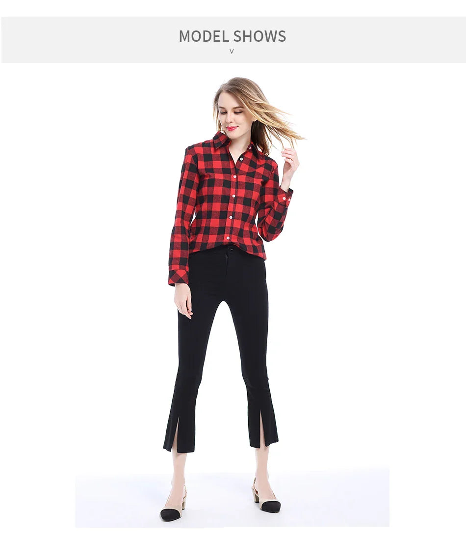 Women Plaid Shirt New Casual Flannel Cotton Lady Long Sleeve Shirt FemSPECIFICATIONSBrand Name: YEOINFabric Type: Polyester CottonHign-concerned Chemical: NonePattern Type: PlaidFit Type: SlimStyle: CasualAge: JUNIORCraft of Weaving: TDMEwomenstorenull