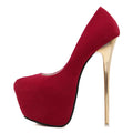 Heels- Sexy Pumps Women Fetish Shoes High Heel Stripper Flock Pumps