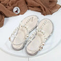 Shoes flat pearl sandals comfortable string bead beach slippers casualSPECIFICATIONSDepartment Name: ADULTBrand Name: Yue JabonModel Number: 11752Side Vamp Type: OpenBack Counter Type: Ankle StrapStyle: fashionFashion Element: String BDMEwomenstorenull