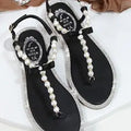 Shoes flat pearl sandals comfortable string bead beach slippers casualSPECIFICATIONSDepartment Name: ADULTBrand Name: Yue JabonModel Number: 11752Side Vamp Type: OpenBack Counter Type: Ankle StrapStyle: fashionFashion Element: String BDMEwomenstorenull