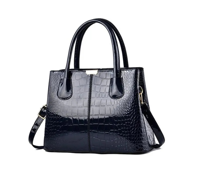 Handbag- Women Patent Pu Leather Mother Crossbody Bag Large Capacity