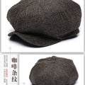 Caps- Thickened Wool tweed Octagonal Hat Dad Winter Felt New Cap