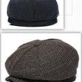 Caps- Thickened Wool tweed Octagonal Hat Dad Winter Felt New Cap