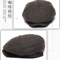 Caps- Thickened Wool tweed Octagonal Hat Dad Winter Felt New Cap