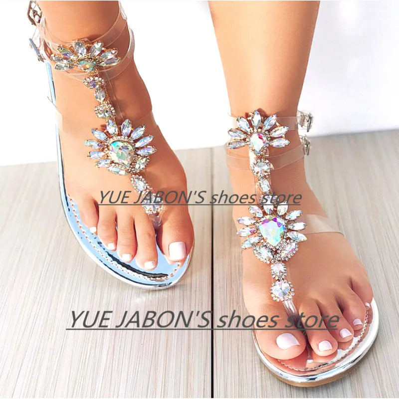 Shoes flat pearl sandals comfortable string bead beach slippers casualSPECIFICATIONSDepartment Name: ADULTBrand Name: Yue JabonModel Number: 11752Side Vamp Type: OpenBack Counter Type: Ankle StrapStyle: fashionFashion Element: String BDMEwomenstorenull