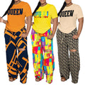 Two-Piece Set: Casual Printing Pants & T-shirt Set fashion and comfort