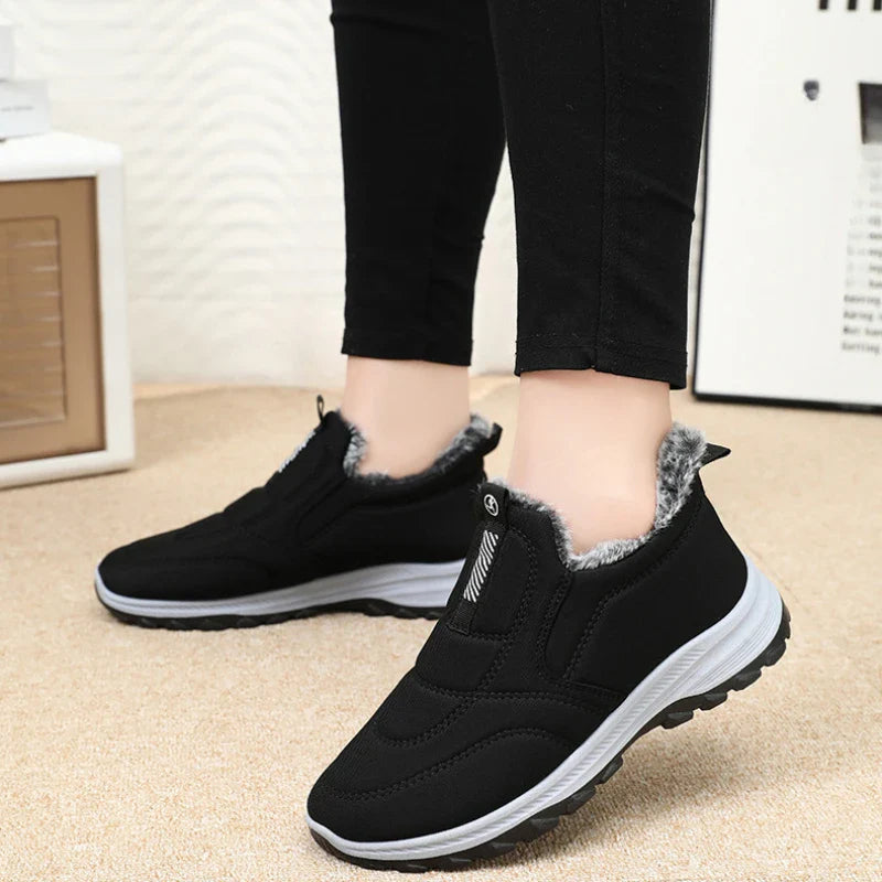 Sneakers- Women Shoes Winter Warmth and Plush Thickening for Outdoor