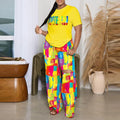 Two-Piece Set: Casual Printing Pants & T-shirt Set fashion and comfort