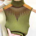 Women Slim Knitted Vests Summer Female Turtleneck Sleeveless Solid StrSPECIFICATIONSBrand Name: moocloundStyle: CasualAge: MIDDLE AGEOrigin: Mainland ChinaCN: JiangsuSeason: Autumn/WinterThickness: StandardDecoration: hollow outMateriaDMEwomenstorenull