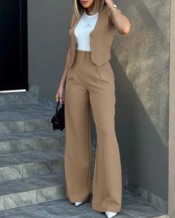 2 Piece Set Dress Women's Summer Casual Elegant Pants Set stylish