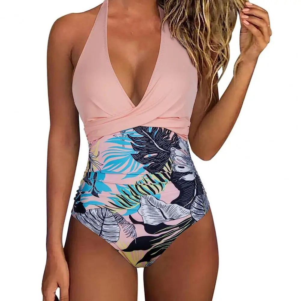 Women Swimsuit Lightweight Stylish Women's Halter One-piece Swimsuit wSPECIFICATIONSBrand Name: SANWOODOrigin: Mainland ChinaMaterial: POLYESTERMaterial: SPANDEXPattern Type: FloralPattern Type: PrintAge: MIDDLE AGESupport Type: Wire FDMEwomenstorenull