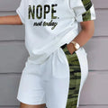 Women's T-shirt+Hot Pants Two Piece Set Fashion Casual Printing Quick