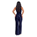 Sleeveless Sequined Jumpsuit Round Neck Slim Fit High Waist Sexy Sprin