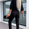 Women's Casual Jumpsuit Pants Fashion Sleeve Slim Fit High Waisted FemSPECIFICATIONSBrand Name: owner girlStyle: Office LadyAge: MIDDLE AGECraft of Weaving: TATOrigin: Mainland ChinaCN: JiangxiSeason: Spring/SummerMaterial: POLYESTERDeDMEwomenstorenull