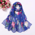 Scarf Women Foulard Shawl Bandana Elegant Beach Sun ProtectionSPECIFICATIONSDepartment Name: ADULTSize: 50*160cm(1cm=0.39in)pattern: RoseApply to season: Spring,Autumn,summerStyle: ElegantColor: Red,Black,Navy blueBrand Name: NDMEwomenstorenull