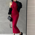 Turtleneck Midi Dress Women Ladies Elastic Hip Wrap Elegant Bodycon DrSPECIFICATIONSBrand Name: MEXZTElasticity: Slight StrechSleeve Style: regularFabric Type: ViscoseHign-concerned Chemical: NonePattern Type: SolidFit Type: SlimSilhouDMEwomenstorenull