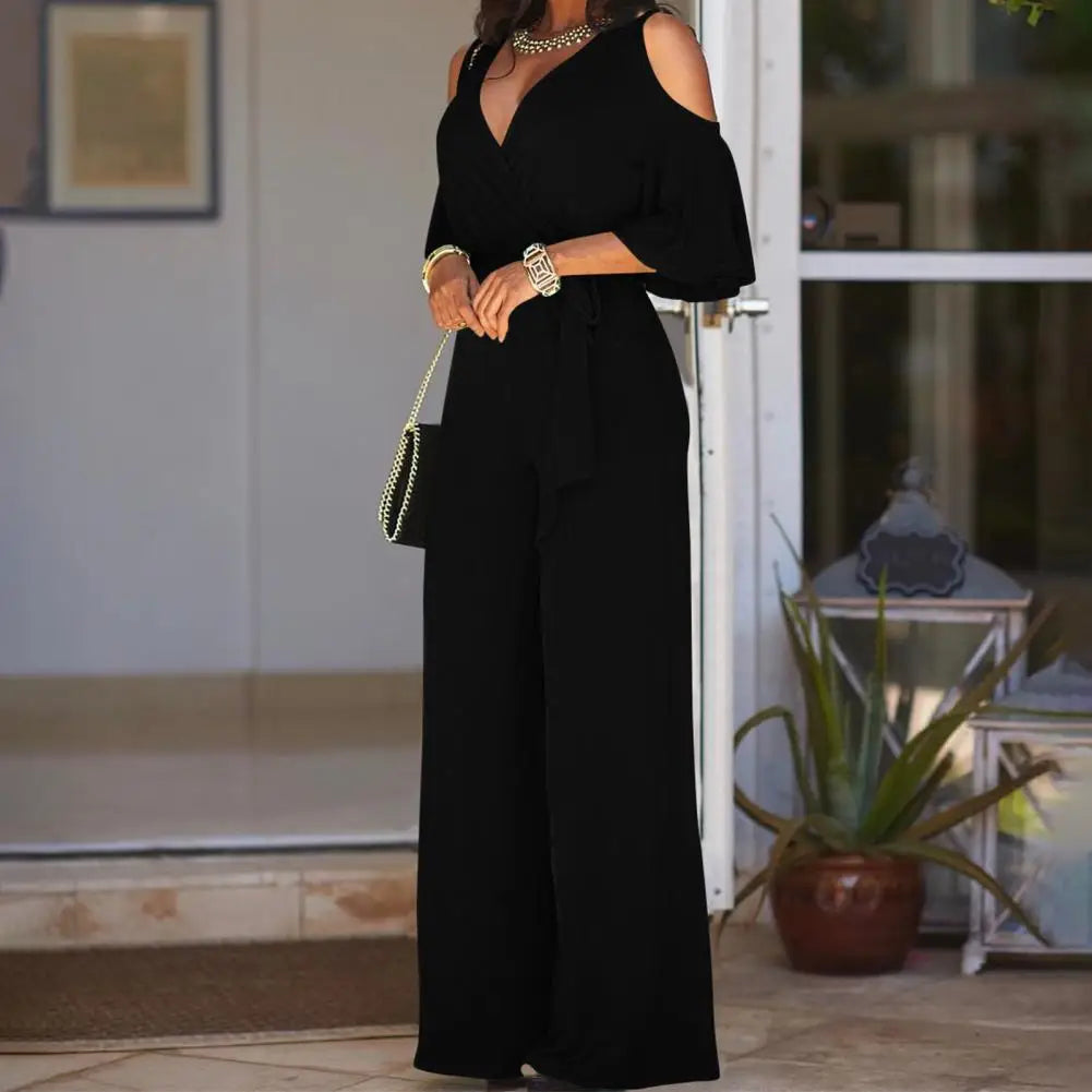 Jumpsuit Lace Up Women Deep Crotch OL StyleSPECIFICATIONSBrand Name: SANWOODStyle: CasualAge: MIDDLE AGECraft of Weaving: OtherOrigin: Mainland ChinaCN: GuangdongSeason: All seasonMaterial: POLYESTERDecoratioDMEwomenstorenull