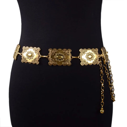 Fashionable retro style metal carved decorative chain waist chain acceSPECIFICATIONSBrand Name: NoEnName_NullDepartment Name: ADULTBelts Material: MetalOrigin: Mainland ChinaCN: ZhejiangGender: WOMENChoice: yesDMEwomenstorenull