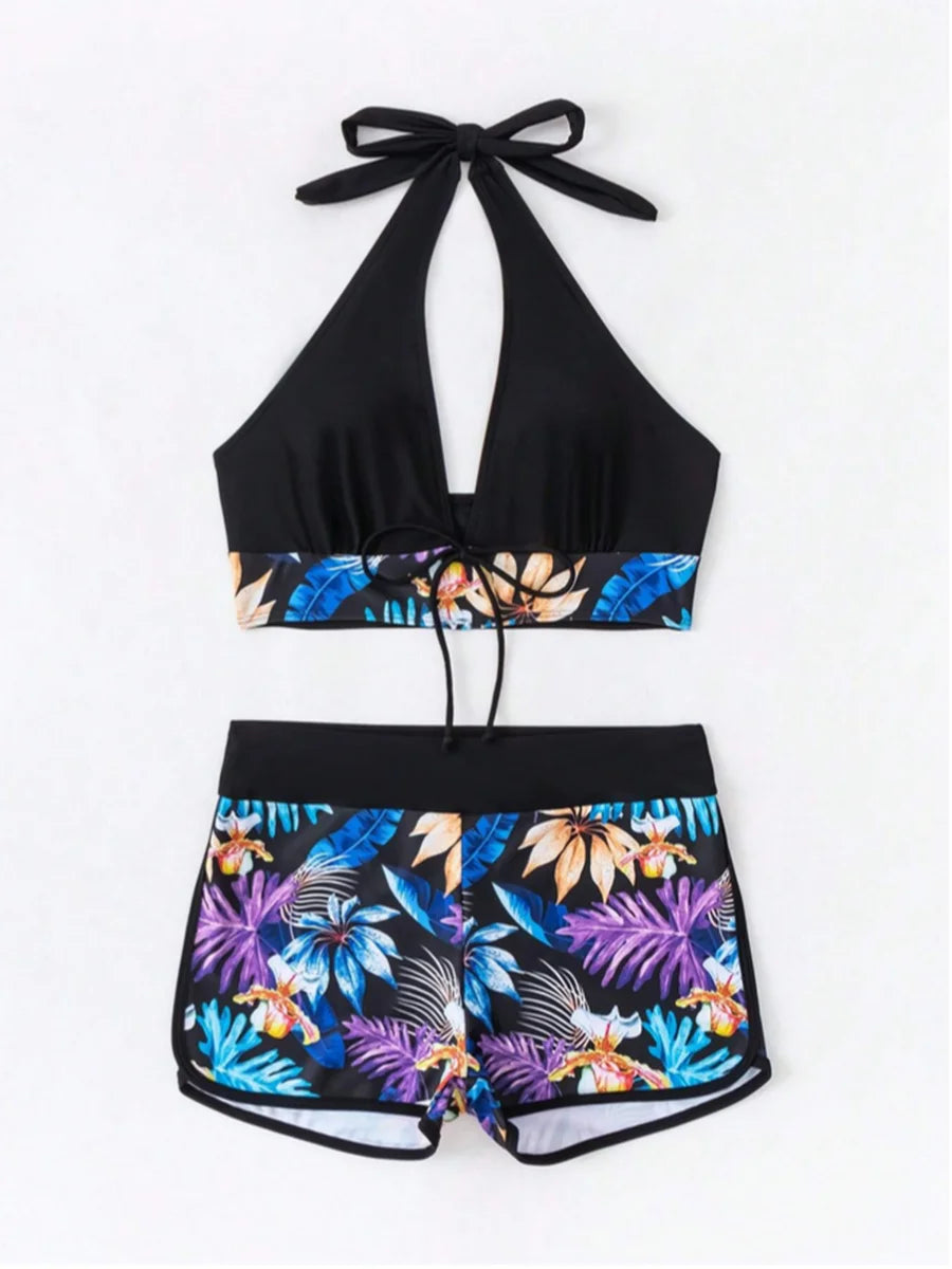 Two Piece Bikini Shorts Women Swimwear Female Swimsuit Bathers BathingSPECIFICATIONSBrand Name: lyricOrigin: Mainland ChinaCN: LiaoningMaterial: SPANDEXMaterial: NylonPattern Type: PrintAge: MIDDLE AGESupport Type: Wire FreeStyle: BeacDMEwomenstorenull