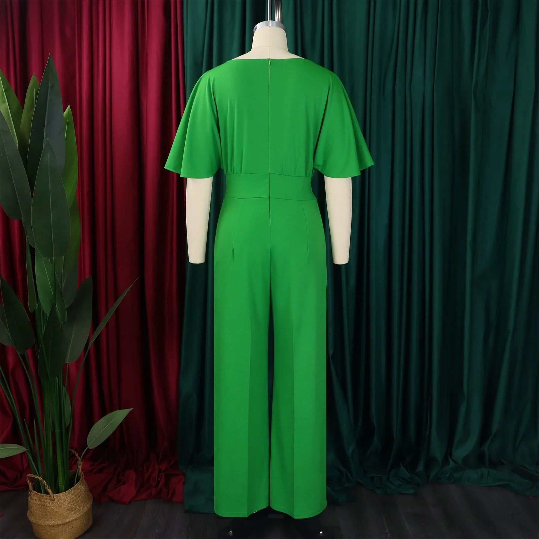 Jumpsuits Women Elegant Luxury O Neck Short Sleeve Belt Waisted StraigSPECIFICATIONSBrand Name: NoEnName_NullStyle: Office LadyAge: MIDDLE AGEOrigin: Mainland ChinaCN: GuangdongSeason: All seasonMaterial: POLYESTERDecoration: sashesFabDMEwomenstorenull