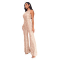 Sleeveless Sequined Jumpsuit Round Neck Slim Fit High Waist Sexy Sprin