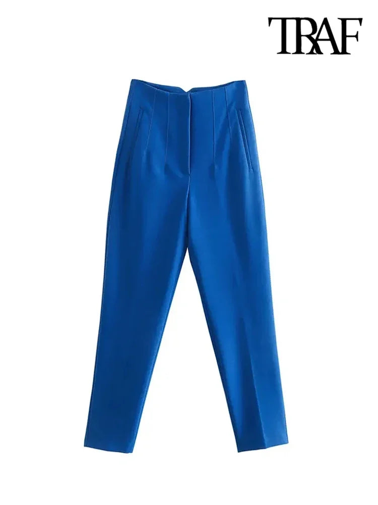 Chic Fashion With Seam Detail Office Wear Pants Vintage High Waist ZipSPECIFICATIONSBrand Name: TRAFStyle: CasualAge: MIDDLE AGEOrigin: Mainland ChinaCN: JiangsuSeason: All seasonWaist Type: highDecoration: noneElasticity: Slight StrecDMEwomenstorenull