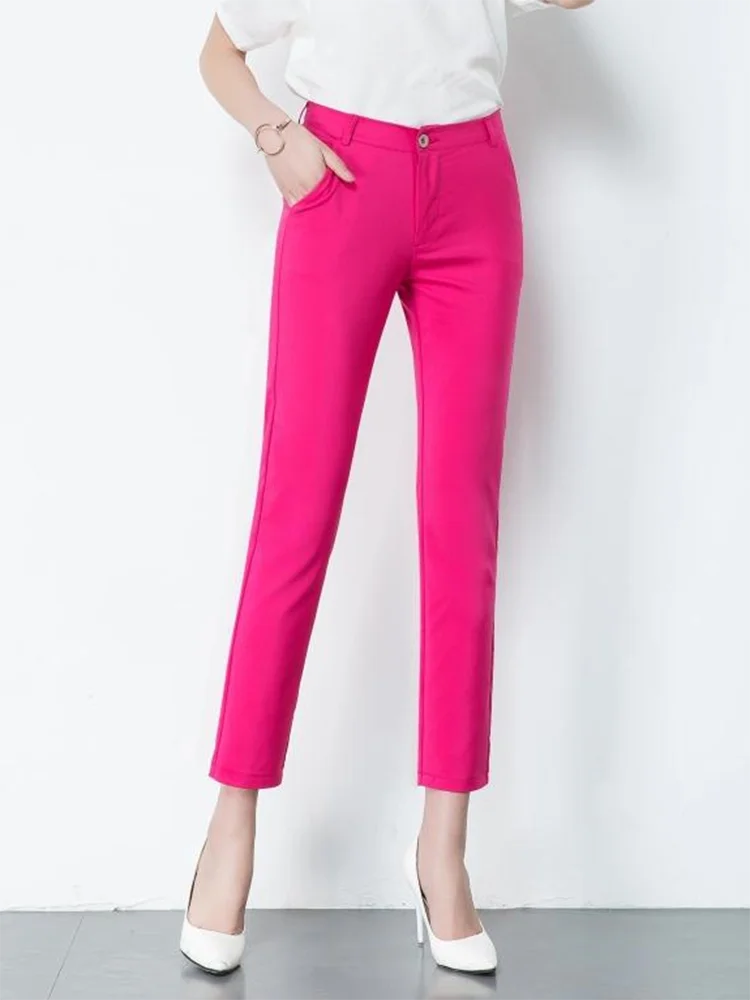 Slim Skinny High Waist Elastic Pencil Pants Women Ankle-length TrouserSPECIFICATIONSsring summer OL pantalones de mujer: retro korean casual office slim pantsvintage work wear high waist pantalones: oversized 4XL candy color trousers wDMEwomenstorenull