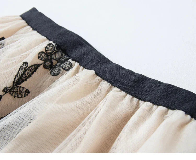 Skirt Women Vintage Butterfly Embroidery Elastic High Waist A-Line MesSPECIFICATIONSBrand Name: GLINDADAMaterial: POLYESTERMaterial: MeshMaterial: VoileStyle: Chinese StyleElasticity: Slight StrechOrigin: Mainland ChinaCN: GuangdongSeaDMEwomenstorenull