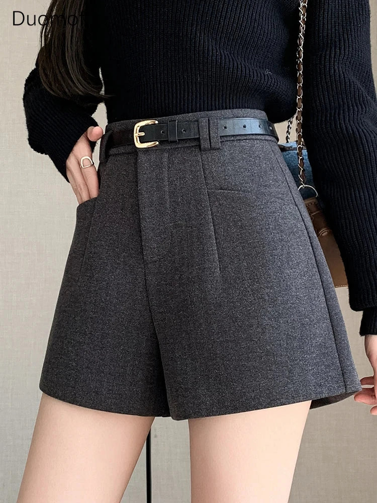 Duomofu Stylish Women's Casual Solid High Waist Wide Leg Shorts with PSPECIFICATIONSBrand Name: DUOMOFUDecoration: PocketsDecoration: sashesFabric Type: BroadclothPant Style: regularPattern Type: SolidFit Type: LOOSEStyle: CasualMateriDMEwomenstorenull