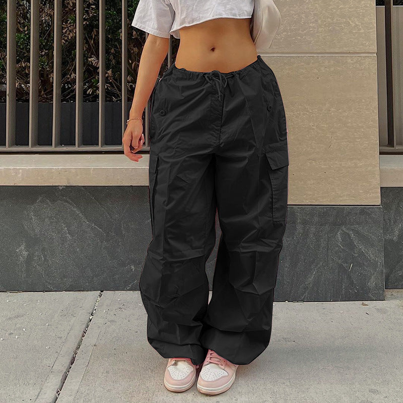 Sweatpants Trousers Women Jogger Cargo Pants Streetwear OutfitsSPECIFICATIONSBrand Name: AllukasaStyle: Y2KAge: 18-24Origin: Mainland ChinaCN: GuangdongWaist Type: highDecoration: PocketsDecoration: sashesDecoration: Lace-upElasDMEwomenstorenull