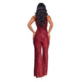 Sleeveless Sequined Jumpsuit Round Neck Slim Fit High Waist Sexy Sprin