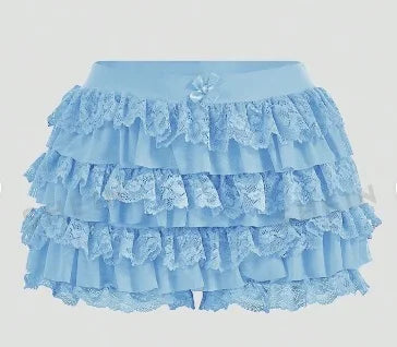 Women's Sweet Bow Lace Ruffles Shorts  Aesthetic Elastic Waist Short PSPECIFICATIONSBrand Name: hiriginDecoration: BOWDecoration: RUFFLESDecoration: TierredFabric Type: BroadclothHign-concerned Chemical: NonePant Style: regularPattern DMEwomenstorenull