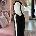 Two-piece Set for Women: Sexy Cami Top & High Waist Pants  stylish