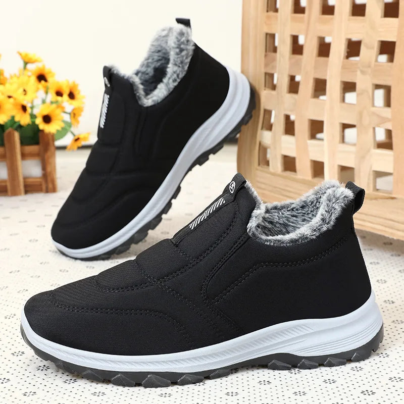 Sneakers- Women Shoes Winter Warmth and Plush Thickening for Outdoor