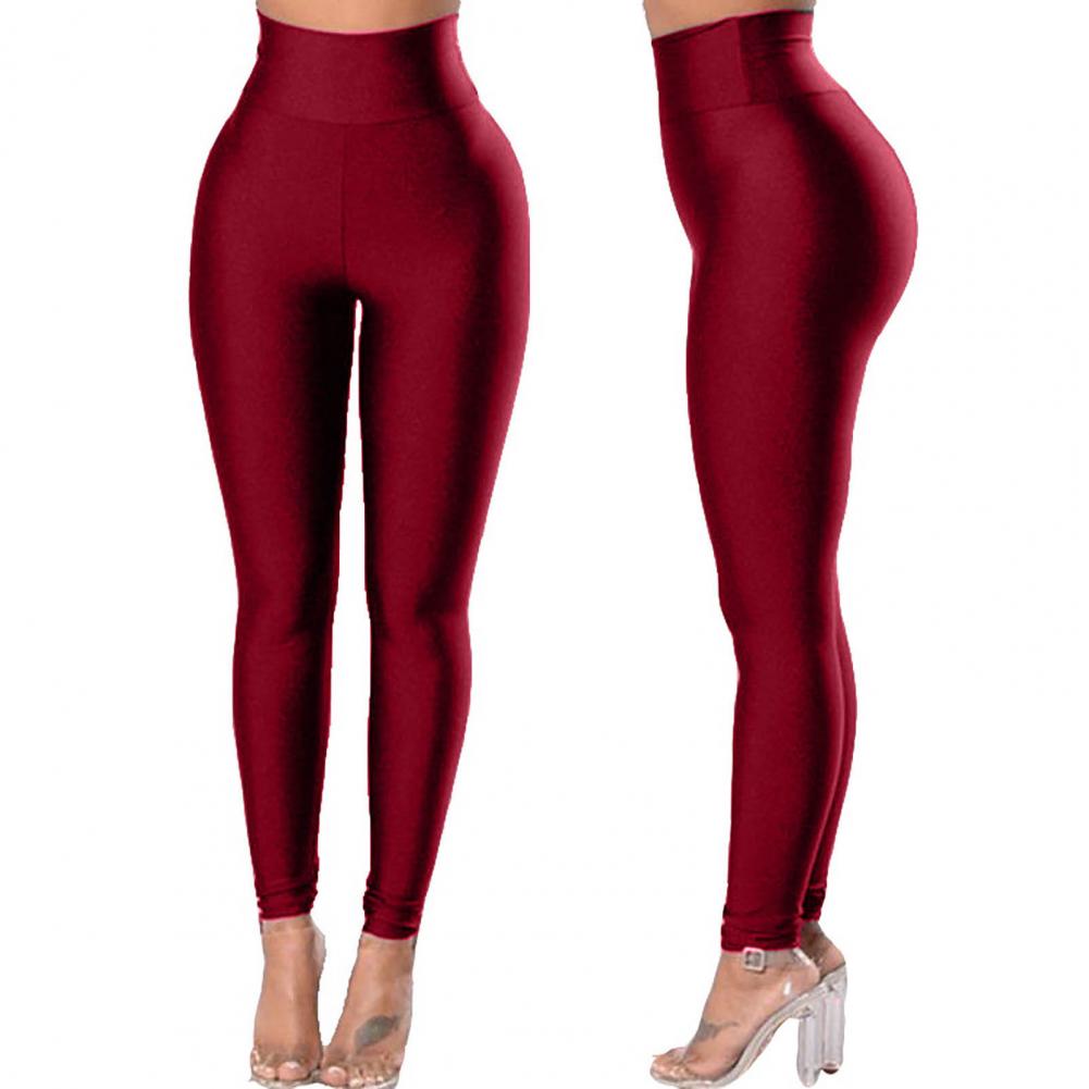 Leggings- Pants Solid Color Elastic Waist Sweatpants Tights Sexy Women