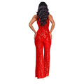 Sleeveless Sequined Jumpsuit Round Neck Slim Fit High Waist Sexy Sprin